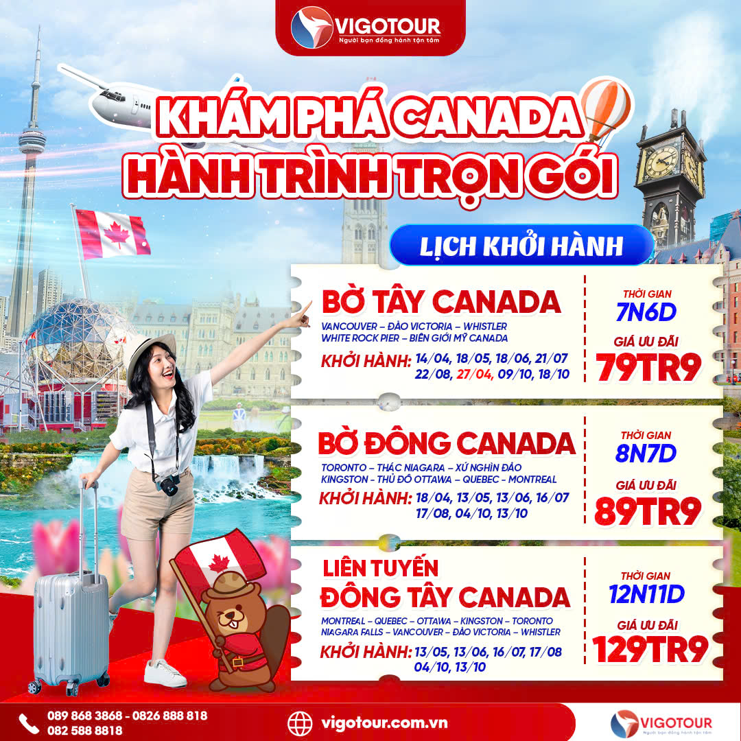 du lịch Mỹ Canada