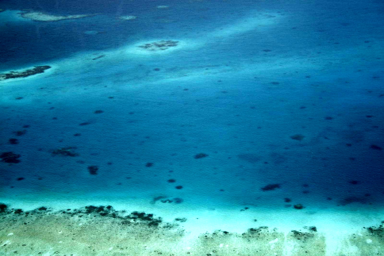 Toàn cảnh đảo san hô và vùng nước xanh Maldives
