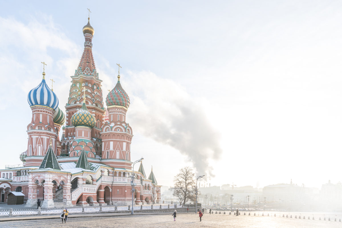 Quảng trường Đỏ ở Moscow trong mùa đông